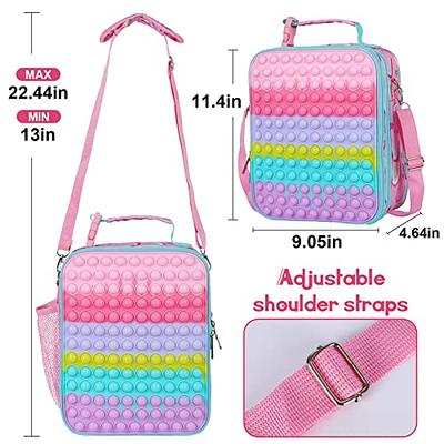 JoyLEME Pop Lunch Box for Kids Girls Insulated Lunch Boxes, Girls Fidget lunch  Bag toy for kids Lunch Bag for School Travel Outdoor with Adjustable  Shoulder Strap Back to School Gifts(Cloud) 