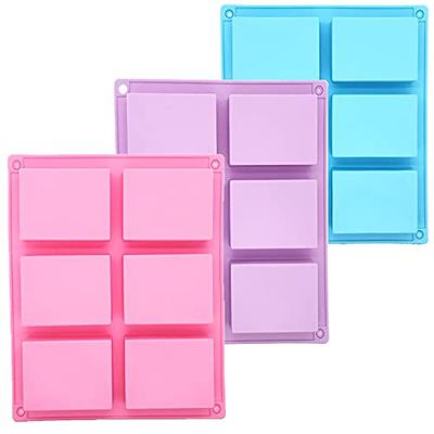 3 Pack Silicone Soap Molds, 6 Cavities Rectangle Silicone Molds for  Homemade Craft Soap Mold, Muffin, Loaf, Cornbread, Cake Mold, Chocolate  Mold ＆ Ice Cube Tray (Blue & Pink & Purple) - Yahoo Shopping