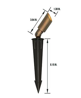 GKOLED Mini Size Brass Landscape Spotlight, Low Voltage 12V AC/DC Outdoor  Directional Up Light, 180 LM, 3W MR8 LED Bulb ABS Ground Stake, 2700K Warm