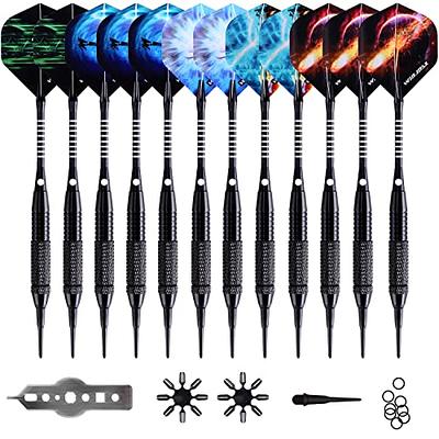 GOOSO Professional Steel Tip Darts Set | 24g/22g/20g/18g Brass Barrel with  12pcs Dart Flights + Dart Sharpener + Magnetic Case + Darts Tool (6 Pack)