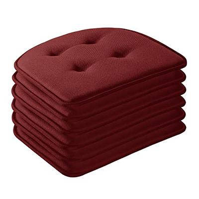 Basic Beyond Chair Cushions for Dining Chairs 4 Pack, Memory Foam Chair  Cushion with Ties and Non Slip Backing, 15.5 x 15.5 inches Tufted Chair  Pads