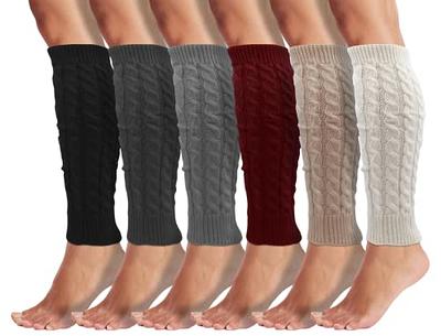 Leg Warmers for Women, 6 Pairs Knee High Cable Knit Warm Thermal Acrylic  Winter Sleeve - Yahoo Shopping