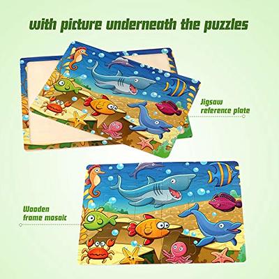  NASHRIO Wooden Puzzles for Toddlers 2-5 Years Old(Set of 6), 9  Pieces Preschool Educational and Learning Animal Jigsaw Puzzle Toy Gift Set  for Boys and Girls : Toys & Games