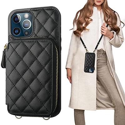 Bocasal Crossbody Wallet Case for iPhone 12 Pro Max, RFID Blocking PU  Leather Zipper Handbag Purse