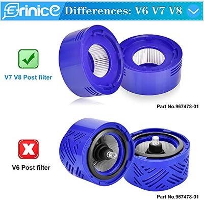 Erinice V8 Animal Filter Replacements for Dyson V7 Animal V8 Absolute SV10 Cordless  Stick Vacuum Cleaner, 2 Post & 2 Pre Motorhead Hepa Filters Replacement,  Compare to Part # 965661-01 & 967478-01 - Yahoo Shopping