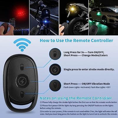 LED Strobe Light for Motorcycle, 7 Colors Rechargeable Remote Control LED  Lights for Cars Bike Truck Scooter Mini Aircraft Drone Anti-Collision