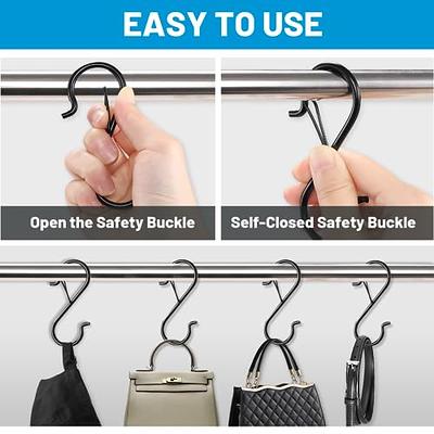 18 Pack S Hooks for Hanging, 3.5 Inch Heavy Duty Black S Hooks with Safety  Buckle Design, S Shaped Hooks for Pot Rack, Closet Rod, Hanging Clothes,  Kitchen Utensil, Plants, Bags, Towels 