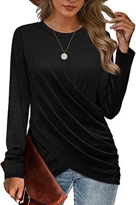 Jescakoo Long Sleeve Tunic Tops For Women Work Casual Loose Fit Womens Tops  Khaki S at  Women's Clothing store