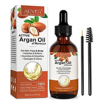 PURA D'OR Organic Moroccan Argan Oil (4oz / 118mL) USDA Certified 100% Pure  Cold Pressed Virgin Premium Grade Moisturizer Treatment for Dry, Damaged