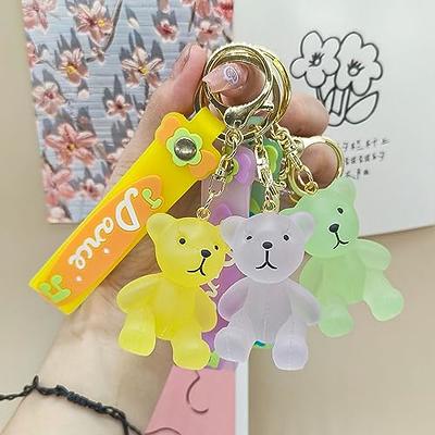  Sparkle Nice Bear Keychain Tassel Leather Rope