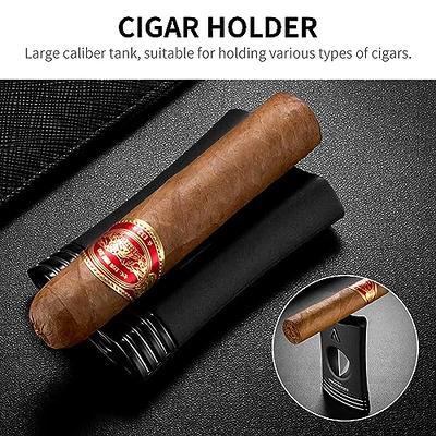 XIFEI Cigar Cutter V-Cut,3 in 1 V Cutter with Cigar Punch Cigar Stand  Sharpest 440 Stainless Steel Cut Blade Ergonomic Design Secure-Lock 55 Ring