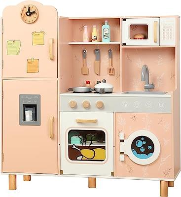 Bruvoalon Wooden Play Kitchen Toy Set for Kids, with Realistic