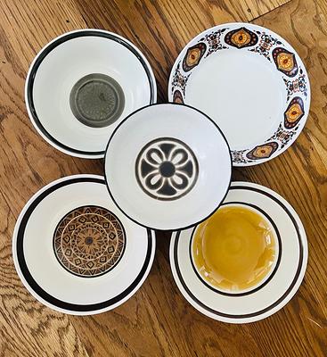 Mismatched Set of 5 Stoneware Cereal Bowls