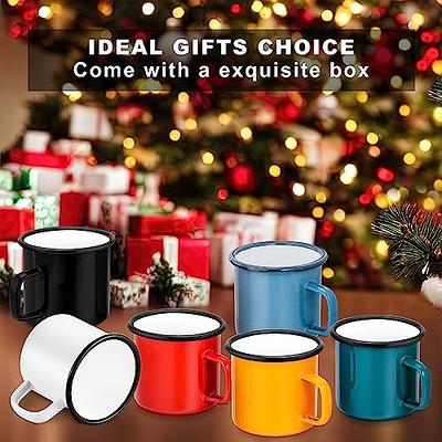 Joyfair 12oz Enamel Camping Mug Set (6 Pcs), Multicolored Portable