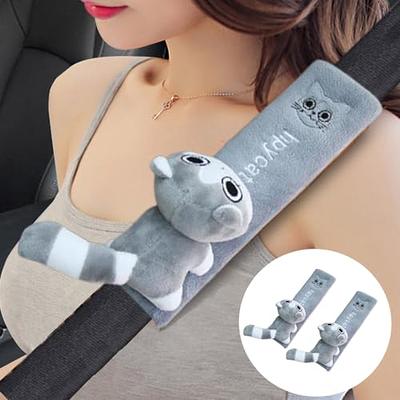 SINOHVLI Universal Cute Car Seat Belt Pad,Auto Gray Cat Seat Belt