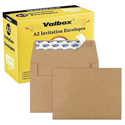 50-Pack A4 Envelopes - 4.25 x 6.25 Inches Square Flap Envelopes - 120gsm, Black