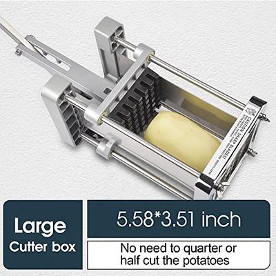 French Fry Cutter Stainless Steel, Professional Potato Cutter for French  Fries with 2 Blades, French Fry Cutter Great for Potatoes Carrots