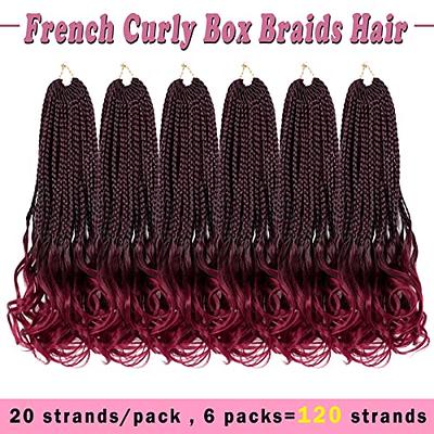  French Curl Crochet Braids 14 Inch 6 Packs Goddess Box Braids  Crochet Hair Pre Looped French Curly Braiding Hair Crochet Box Braids With  Curly Wavy Ends Synthetic Hair Extensions (#1B/30) 