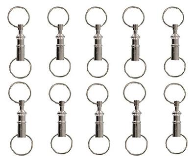 KINMINGZHU 6 Pack Hook Clip with Key Rings, Metal Keyring Keychain Key Ring Chain Holder Organizer for Car and Keys Finder