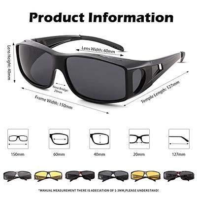 Sunglasses Fit Over Glasses, Polarized 100% UV Protection Wrap-around  Sunglasses For Men & Women Driving