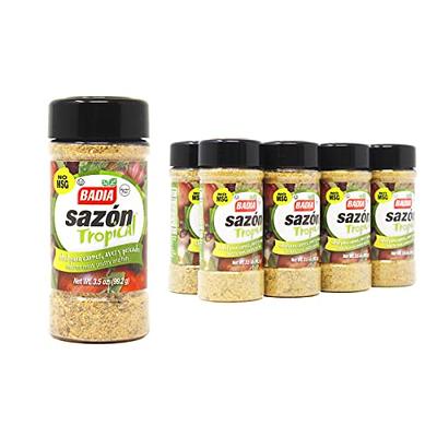 Badia Complete Seasoning, Sazon Tropical with Annatto & Coriander, Sazon  Tropical, and Onion Powder Seasoning Bundle (4 Pack) W/ Premium Penguin  Recipe Card - Seasonings for Meats, Salads, and More!