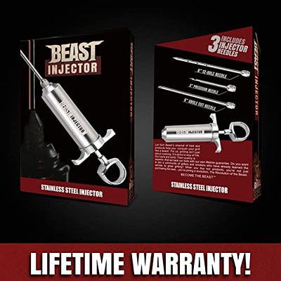 Grill Beast - 304 Stainless Steel Meat Injector Kit with 2-oz Large  Capacity Barrel and 3 Professional Marinade Needles