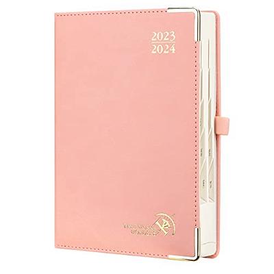POPRUN 2024 Daily Planner One Page A Day - [Spiral Hardcover] Agenda 2024  Hourly Appointment Book with Monthly Calendar, Folded Inner Pocket, FSC