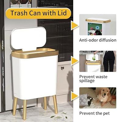 stonespace Hanging Trash Can, 3.2 Gallon/12L Small Trash Can with Lid for  Kitchen Cabinet Door or Under Sink, Bathroom Trash Can with Lid, Food Waste