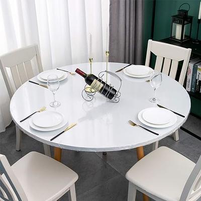 Clear Vinyl Heavy Duty Tablecloth Cover Round Waterproof Dining Table  Protector