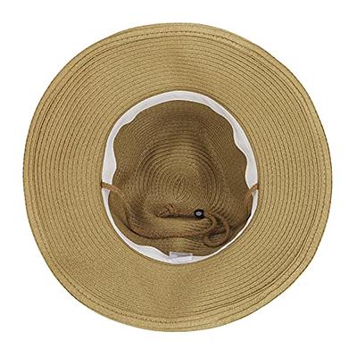 Men's Floppy Packable Straw Hat Beach Cap Western Newsboy Cap Fedora Hat  UPF 50+ Roll