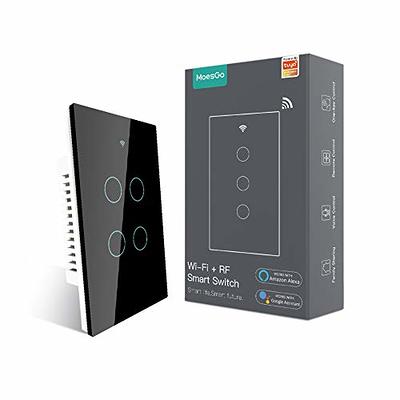 BSEED Smart Light Switch,1 Gang WiFi Touch Switch with Smart Life APP  Control and Timing Function,Black Single Pole Switches Work with   Alexa,Google Assistant -(3 Way) Multi-Control Association: :  Tools & Home