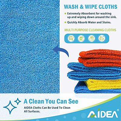 AIDEA Microfiber Cleaning Cloths-50 Pack, Premium All-Purpose Car Cloth,  Lint Free Dust Cloth Cleaning Rags, Absorbent Cleaning Towel for Cars,  SUVs