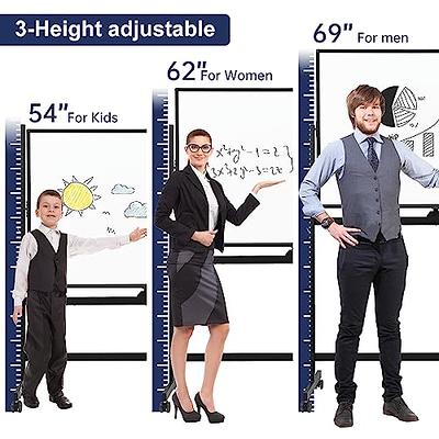 SUODUN Mobile Whiteboard,Rolling Magnetic Whiteboard 48 x 36 Inches, Height Adjust Double Sides White Board on Wheels, Dry Erase Board Easel with