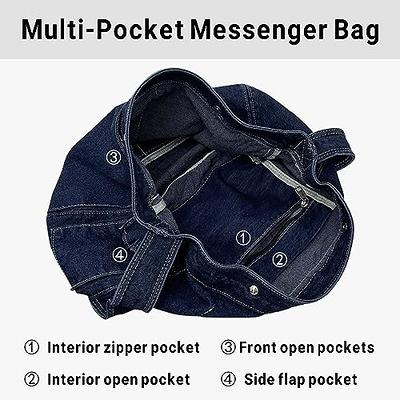 Denim Blue Mens Womens Large Shoulder Bag Handbag Blue Jean Messenger