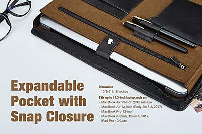 Leather Portfolio with 3 Ring Binder, Personalized Leather Binder