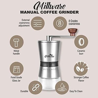 Manual Coffee Grinder Portable High Quality Hand Grinder Mill with Coffee  French Press Stainless Steel Insulated Travel Mug