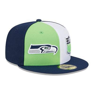 New Era Men's College Navy, Natural Seattle Seahawks Washed Trucker 9Twenty Snapback  Hat