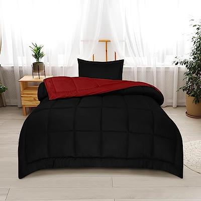 Utopia Bedding Twin/Twin XL Comforter Set Kids with 1 Pillow Twin,  Black/Red