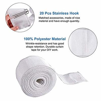 INCREWAY Curtain Accessory, 10 Meters/10.9 Yards White Curtain Tape Curtain  Heading Deep Pinch Pleat Tape with 20 Pcs Stainless Steel 4 Prong Curtain  Pleater End Tape Hooks Clips for Curtain DIY - Yahoo Shopping
