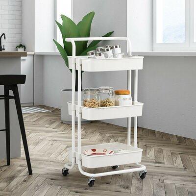 3-Tier Rolling Storage Utility Cart, Heavy Duty Craft Cart