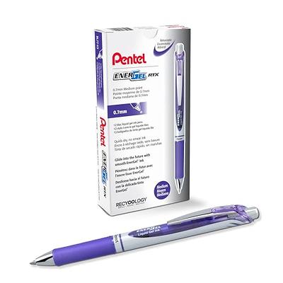 Pentel EnerGel RTX Retractable Liquid Gel Ink Pen, (0.7mm) Medium line,  Lilac Ink, Box of 12 Pens (BL77-V3) - Yahoo Shopping