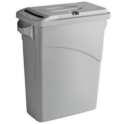 Lavex 23 Gallon Gray Slim Rectangular Trash Can