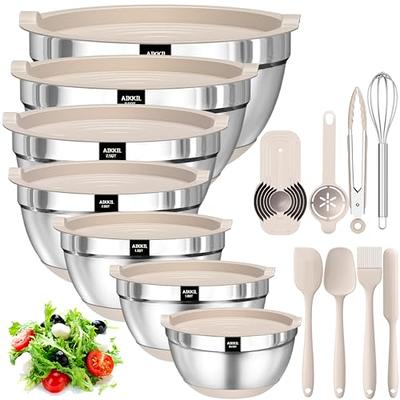 Stainless Steel Mixing Bowls (Set Of 5), Non Slip Black Silicone Bottom  Nesting Storage Bowls, Polished Mirror Finish For Healthy Meal Mixing And  Prep - Yahoo Shopping