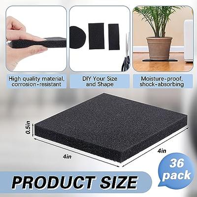 Frienda 36 Pcs Black Foam Padding 1/2 Inch Thick Foam Sheets Foam  Insulation Board Anti Vibration Rubber Foam for Furniture Cars Speakers,  4'' x 4