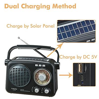 Radio Solar Dual Fm Am Usb Memoria Sd Bluetooth