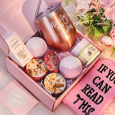 New Mom Gifts for Women - Mom Est. 2023 Spa Gifts Basket for Women w/ 12 oz  White Tumbler - Mothers Day Gifts Self Care Kit Relaxing Gifts for New Mom  after