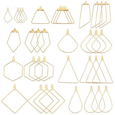 120pcs Beading Hoop Earrings for Jewelry Making,Triangle Beading Earrings Hoop Bulk Jewelry Making Beading Supplies Teardrop Rhombus Geometric