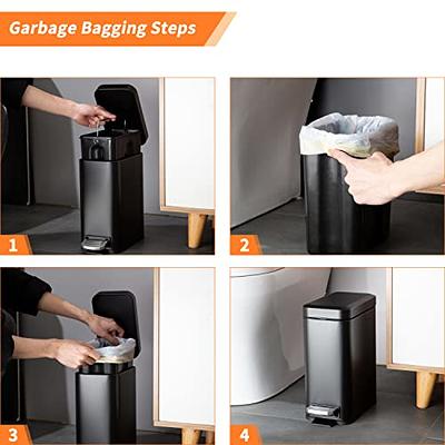 13 Gallon Step Trash Can/Waste Container, Pack of 3, Black or Silver