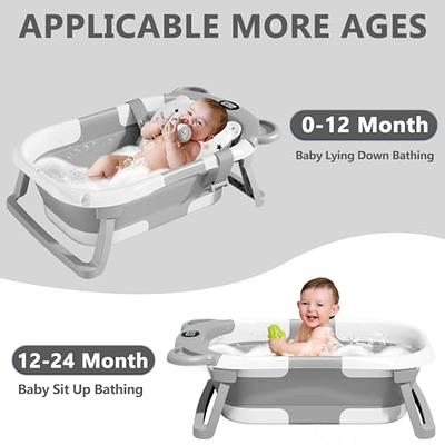 TPN Collapsible Baby Bathtub for Infants to Toddler with Real-time