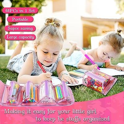 IFINTECHNO 64 pcs in 1 Washable Coloring Markers Set with A Portable  Unicorn Pen Case for Kids, Unicorn Art and Craft Drawing Supplies Gift Set,  Coloring Pens,Crayons for Girls Ages 4 to